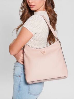 Guess Excellent Con, Women’s Casual Shoulder Hobo Purse, Soft Blush Pink.